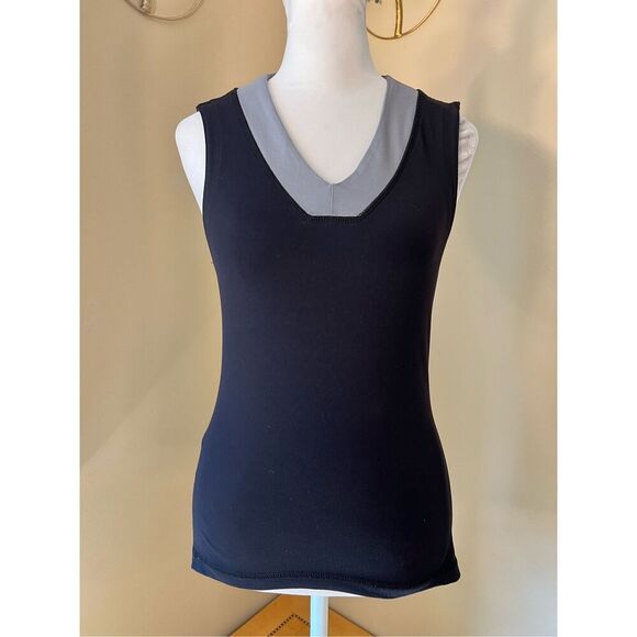 Lululemon Black Gray Focus Athletic Tank Top Size 6 - Picture 1 of 6